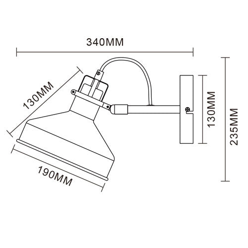 Anna Adjustable Copper and White or Grey Wall Light - Lighting.co.za