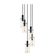 Montefino 1 | 3 | 5 Light Black and Clear Glass Pendant Light - Lighting.co.za
