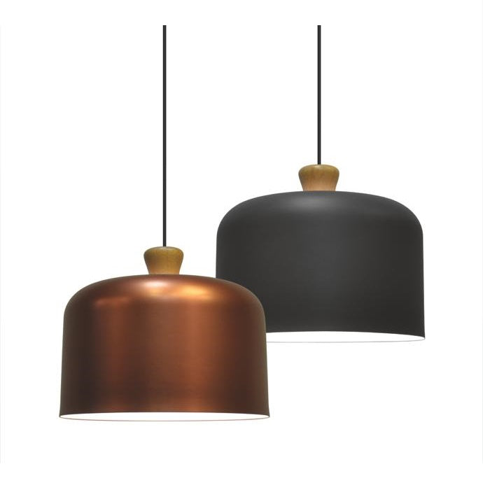 Belta Copper or Dark Grey and Wood Spazio Nordic Dome Pendant Light - Lighting.co.za