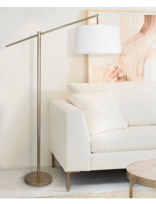 Addison Gold and White Shade Floor Lamp - Lighting.co.za