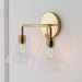 Blair 2 Light Clear Glass Funnel and Brass Look Wall Light - Lighting.co.za