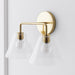 Blair 2 Light Clear Glass Funnel and Brass Look Wall Light - Lighting.co.za