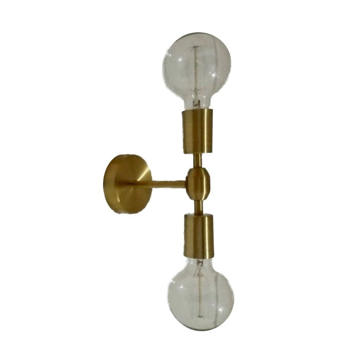 Geranium 2 Light Art Deco Brass Look Wall Light - Lighting.co.za