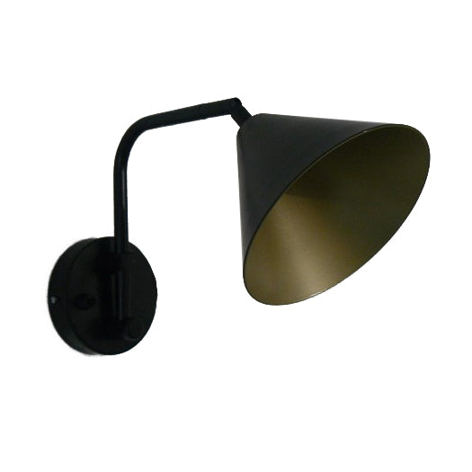 AR Black and Gold Funnel Wall Light - Lighting.co.za