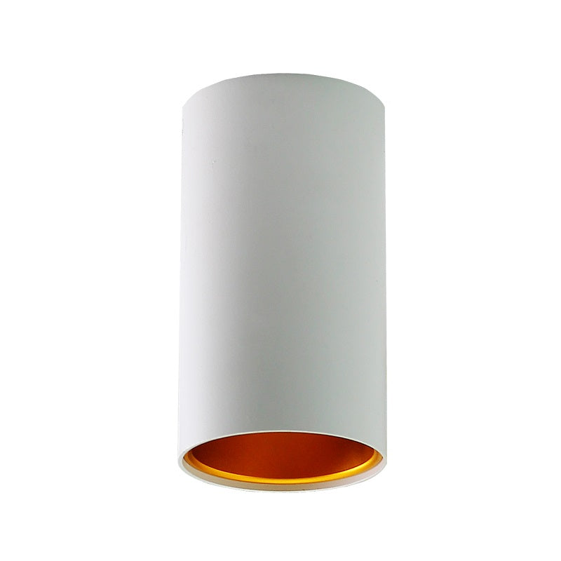 Duo Tall Fixed Round Black | White and Gold GU10 Surface Mounted Down Light - Lighting.co.za