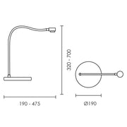 Camera LED Black or White Rechargeable Desk Lamp - Lighting.co.za