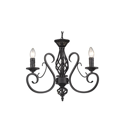 Camino Plain Black 3 | 5 Light Chandelier - Lighting.co.za