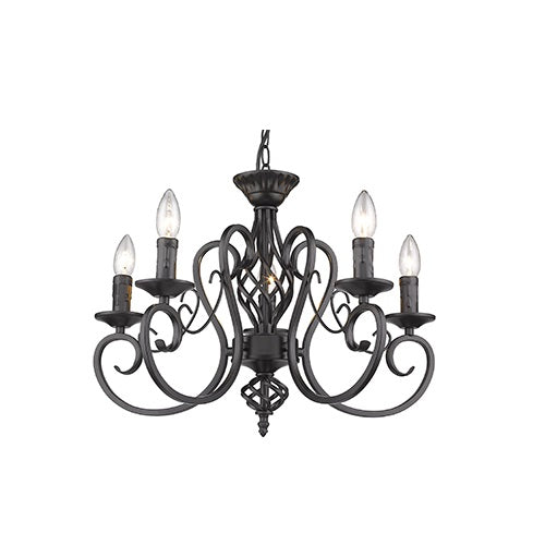 Camino Plain Black 3 | 5 Light Chandelier - Lighting.co.za