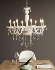 Carpento 3 | 5 | 8 Light White and Crystal Glass Chandelier - Lighting.co.za