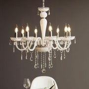 Carpento 3 | 5 | 8 Light White and Crystal Glass Chandelier - Lighting.co.za