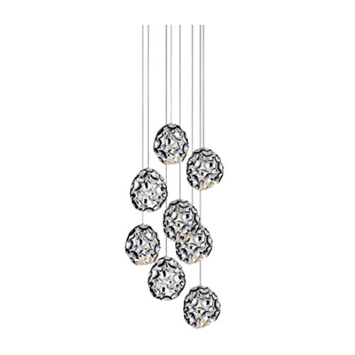 Minje 8 Light White Copper Chrome Cluster Pendant Light - Lighting.co.za