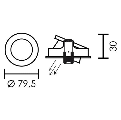 Citterio Adjustable Anti-Glare Recessed 80mm Downlight - Lighting.co.za