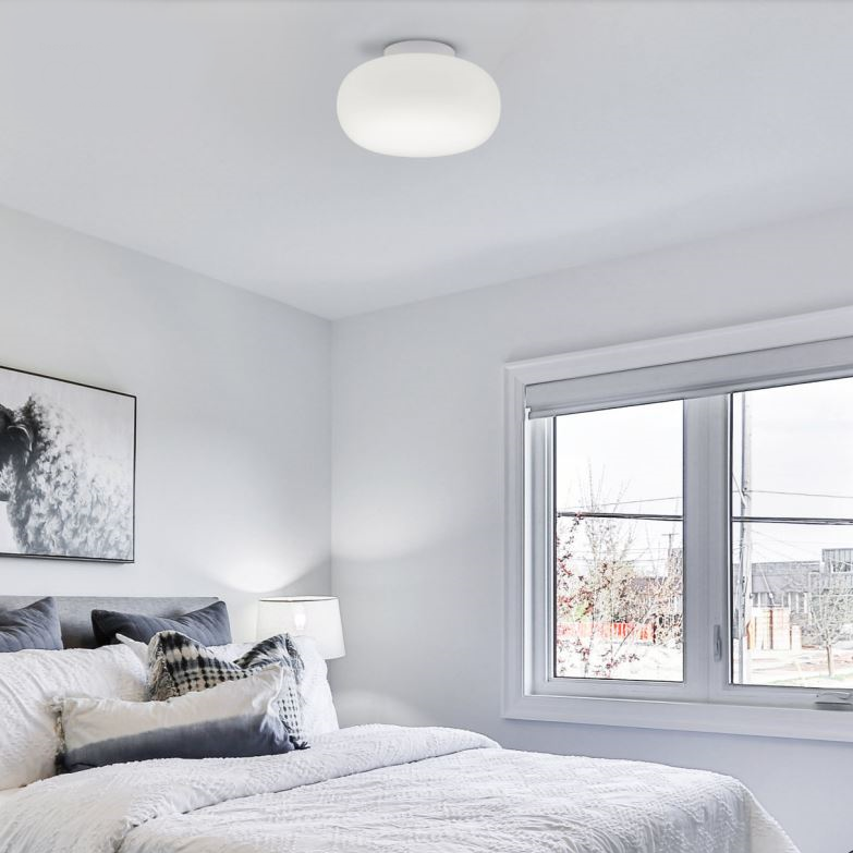 Comet White and Opal Glass Spazio Ceiling Light 2 Sizes - Lighting.co.za