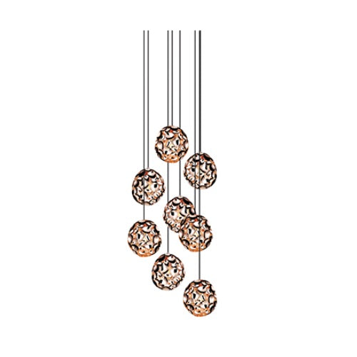 Minje 8 Light White Copper Chrome Cluster Pendant Light - Lighting.co.za