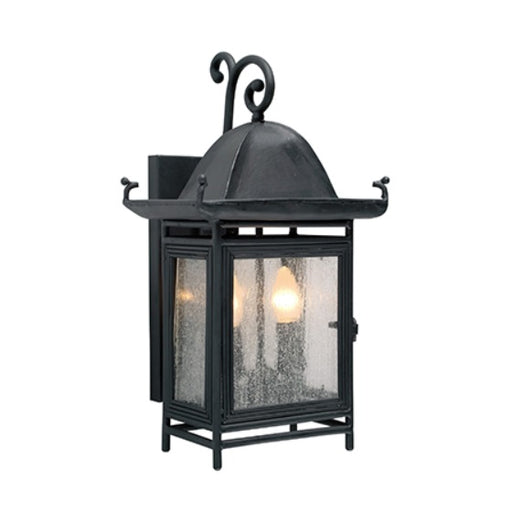 Coventry Large Black And Glass Outdoor Lantern Wall Light - Lighting.co.za