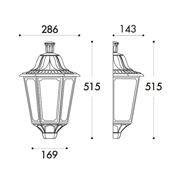 Fumagalli Daria Lesse Black Half Lantern Large Outdoor Wall Light - Lighting.co.za