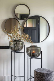 Ariana Round Black Deep Set Wall Mirror 3 Sizes - Lighting.co.za
