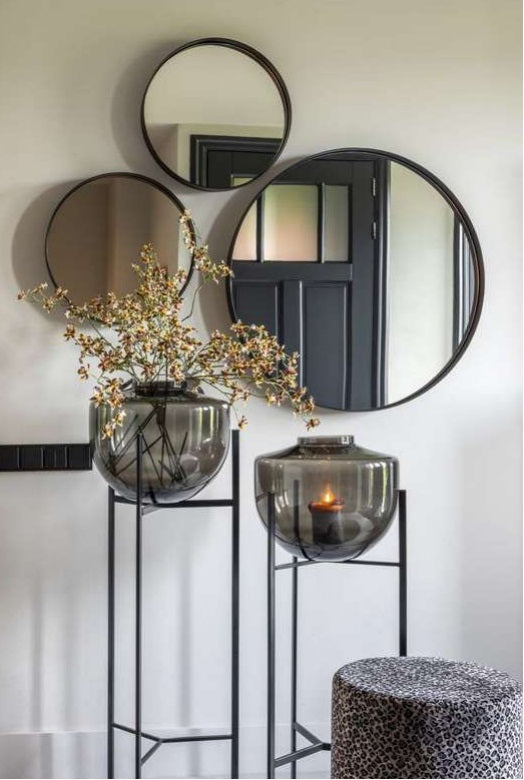 Ariana Round Black Deep Set Wall Mirror 3 Sizes - Lighting.co.za