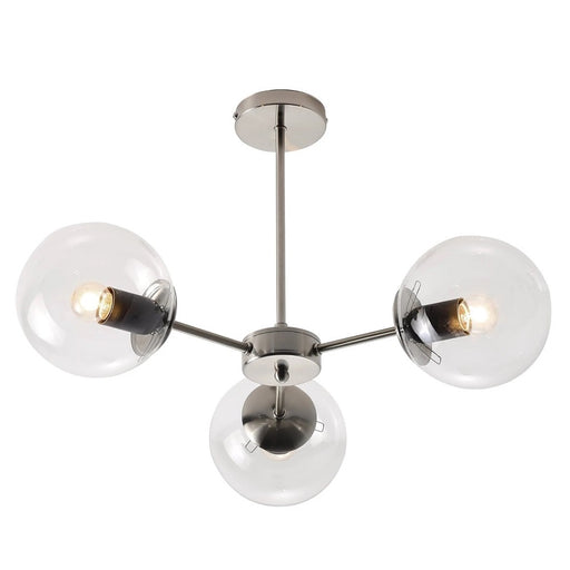 Ebbe Black or Chrome 3 Glass Ball Ceiling Light - Lighting.co.za