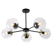 Ebbe Black or Chrome 5 Glass Ball Ceiling Light - Lighting.co.za