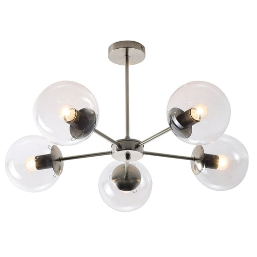 Ebbe Black or Chrome 5 Glass Ball Ceiling Light - Lighting.co.za