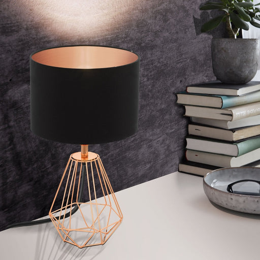 Carlton Small Copper Or Gold Wire Grid With Shade Table Lamp - Lighting.co.za