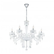 Carpento 3 | 5 | 8 Light White and Crystal Glass Chandelier - Lighting.co.za