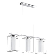 Loncino 1 | 3 Light Chrome and Glass Pendant Light - Lighting.co.za