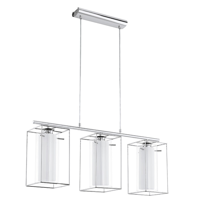 Loncino 1 | 3 Light Chrome and Glass Pendant Light - Lighting.co.za