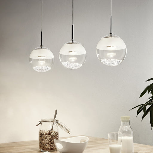 Montefio White and Clear Glass 1 | 3 Light LED Pendant Light - Lighting.co.za