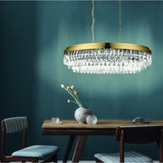 Valparaiso Gold and Clear Crystal Oval Chandelier - Lighting.co.za