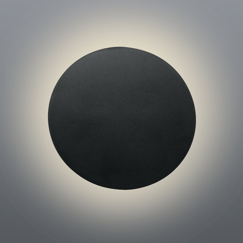 Focal Round Backlit LED Black or White Outdoor Wall Light - Lighting.co.za