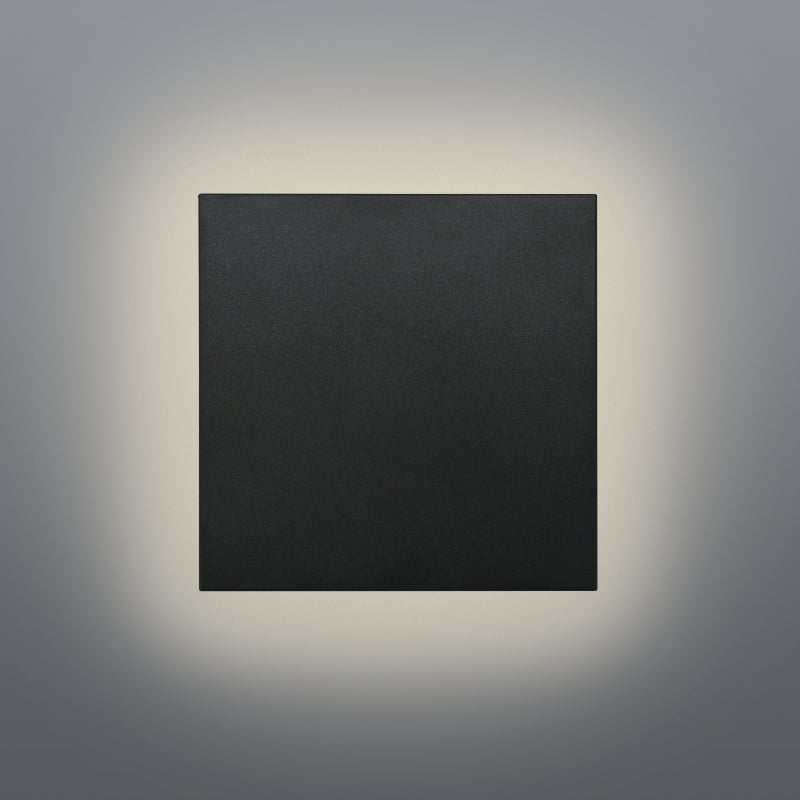 Focal Square Backlit LED Black or White Outdoor Wall Light - Lighting.co.za