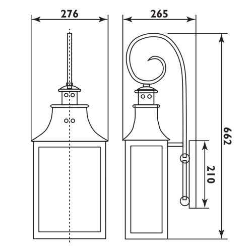Forged Large Black Lantern Outdoor Wall Light - Lighting.co.za