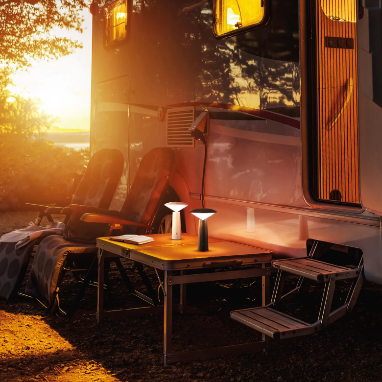 Galaxy 4 Watt LED Portable Black or White Rechargeable Table Lamp - Lighting.co.za