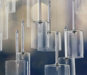 Francis 24 Light Chrome And Clear Glass Rectangular Cluster Pendant Light - Lighting.co.za