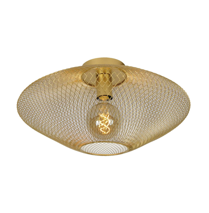 Sloan Black | Gold Wire Mesh Ceiling Light - Lighting.co.za