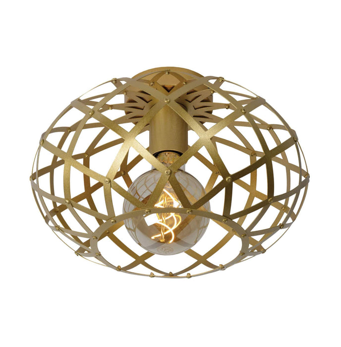 Nest Black | Gold Wire Geo Grid Ceiling Light - Lighting.co.za