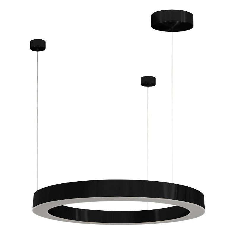 Hoop Brushed Brass | Black LED Ring Pendant Light 3 Sizes - Lighting.co.za