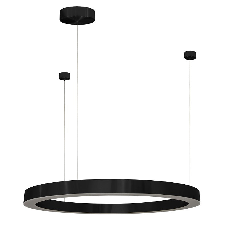 Hoop Brushed Brass | Black LED Ring Pendant Light 3 Sizes - Lighting.co.za