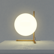 Hampton Short Frosted Glass and Gold Nordic Table Lamp - Lighting.co.za