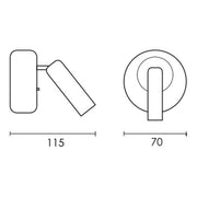 Hilton Round Black Or White LED Bedside Reading Wall Light - Lighting.co.za