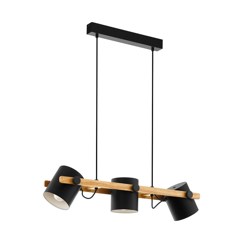 Hornwood Black and Wood 3 Light Pendant - Lighting.co.za