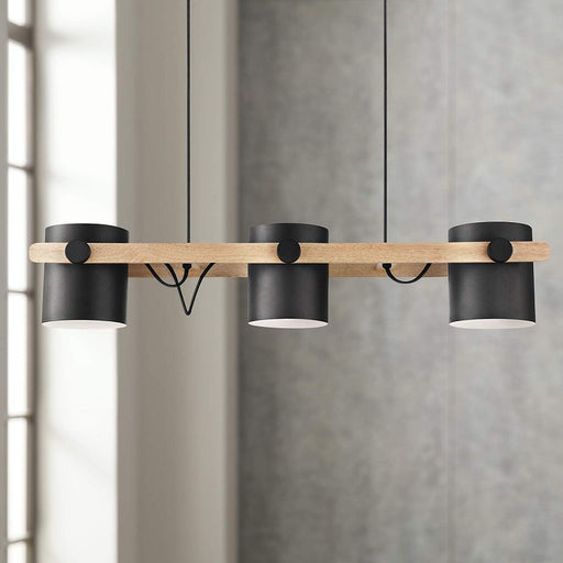 Hornwood Black and Wood 3 Light Pendant - Lighting.co.za