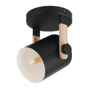 Hornwood Black and Wood 1 Light Spotlight - Lighting.co.za