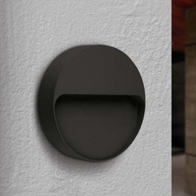 Intake Round Black | White Down Facing LED Outdoor Wall Light 2 Options - Lighting.co.za