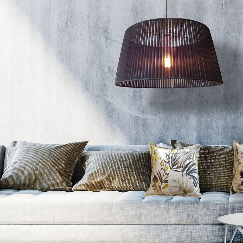 Chloe Large Pleated Black Organza Shade Pendant Light - Lighting.co.za