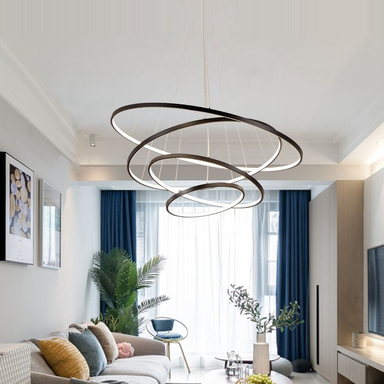Multiple 4 Ring Black Or Gold LED Pendant Light - Lighting.co.za
