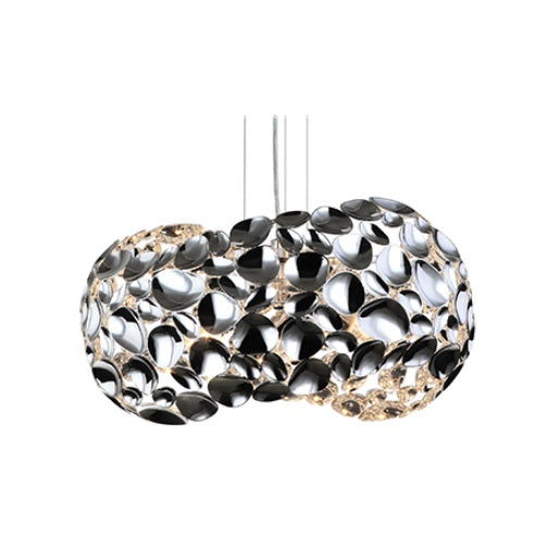 Minje White Copper Chrome Geometric Pendant Light 2 Sizes - Lighting.co.za