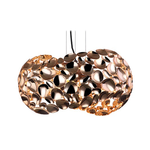 Minje White Copper Chrome Geometric Pendant Light 2 Sizes - Lighting.co.za